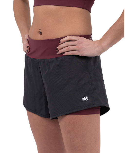 Hearts Szorty Kombinezon – Szary/Burgundowy