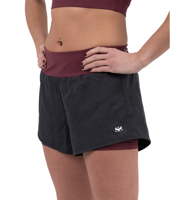 Hearts Szorty Kombinezon – Szary/Burgundowy