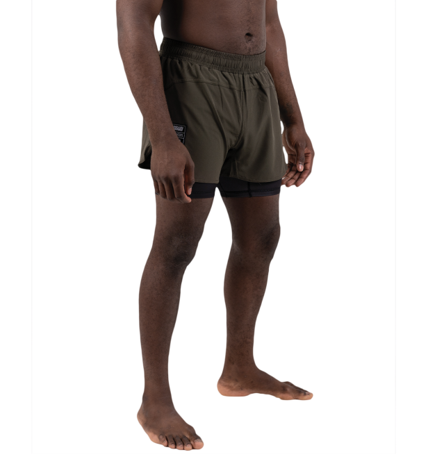 Combination Shorts – Khaki Green / Black
