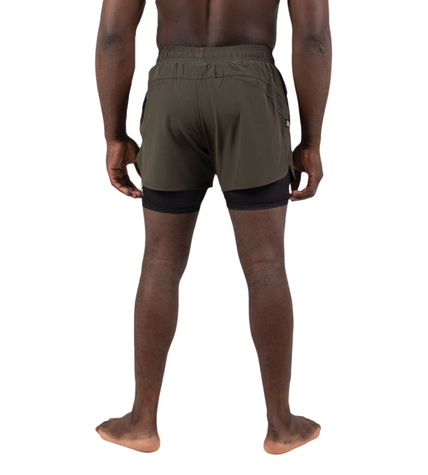 Combination Shorts – Khaki Green / Black