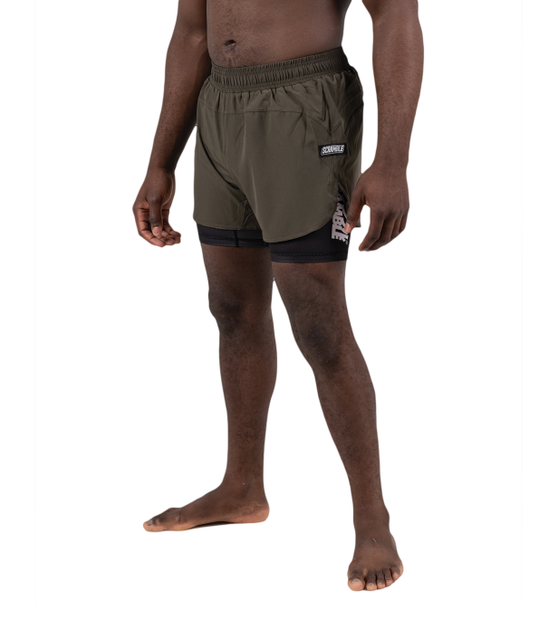 Combination Shorts – Khaki Green / Black
