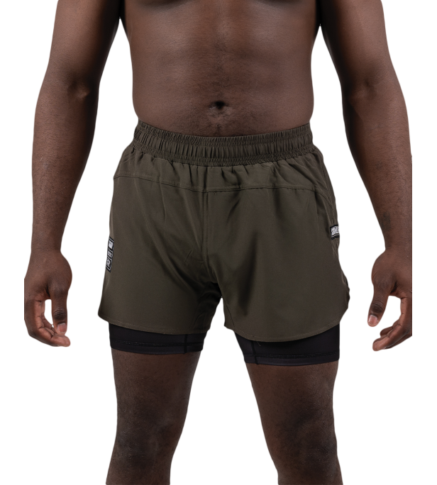 Combination Shorts – Khaki Green / Black