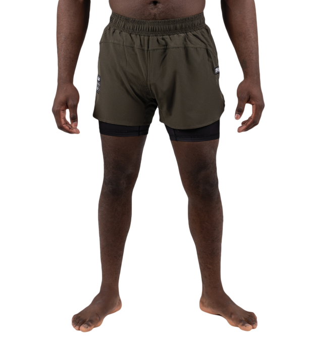 Combination Shorts – Khaki Green / Black