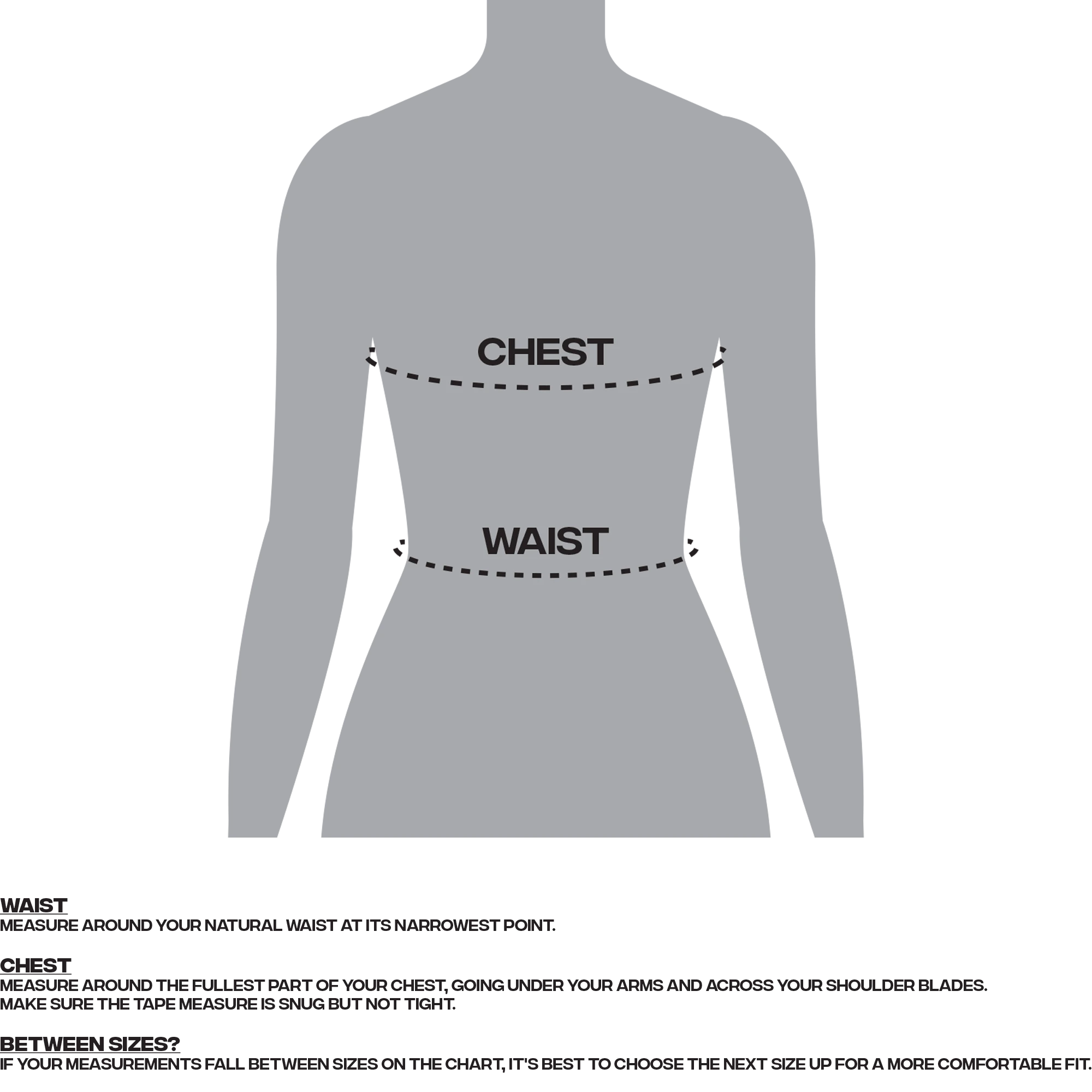 Female No Gi Size Guide